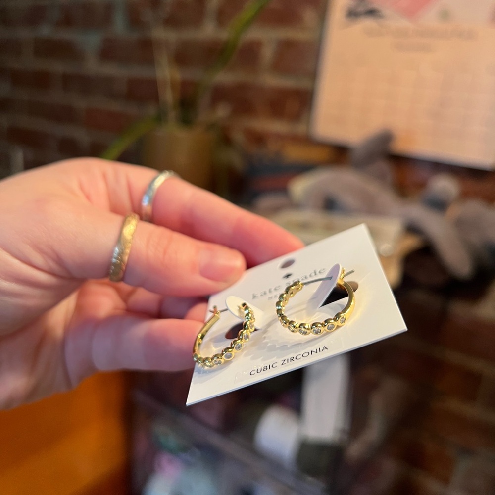 Kate Spade Gold Hoops - Picture 3 of 4